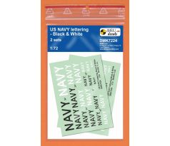 US Navy lettering – Black & White, 2 sets 1/72