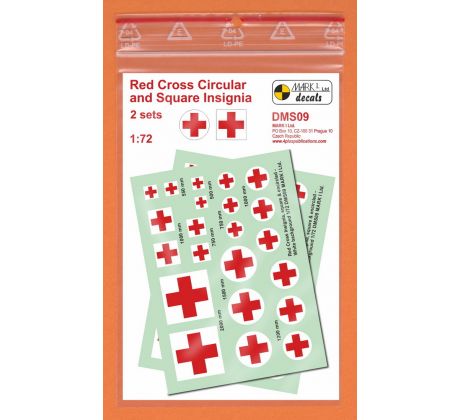 Red Cross Insignia, square & encircled – White background 1:72