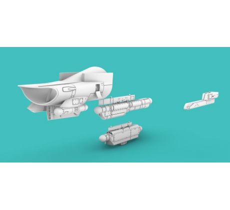 F-16 Intake LATE (SHARK) with AN/ALE-50 decoy, Sniper, Harm, ALQ-184, ALQ-131 pods, for Revell kit